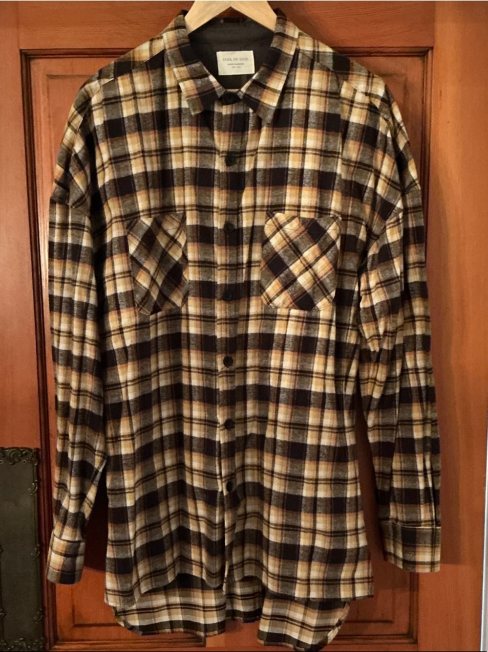 Fear of God Brown & Cream Plaid Flannel Shirt